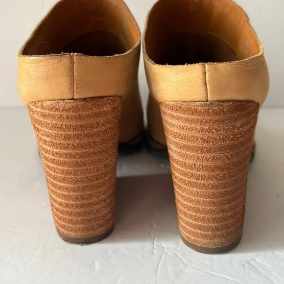 Kork Ease Challis Tan Leather Heeled Mules Shoes - Picture 4 of 8